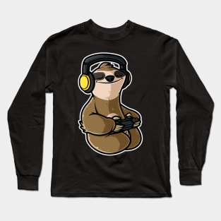 Video Games Nerd Sloth Gaming - Gamer Gift design Long Sleeve T-Shirt